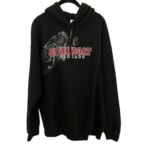 Hoodie Steamboat Colorado Gildan Black Heavyweight Mens Pullover Sz L